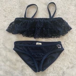 Abercrombie kids EUC girls navy blue swim bikini -size 5/6